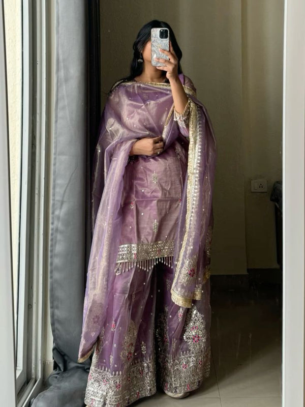 TRENDING PURPLE PATIYALA SUIT
